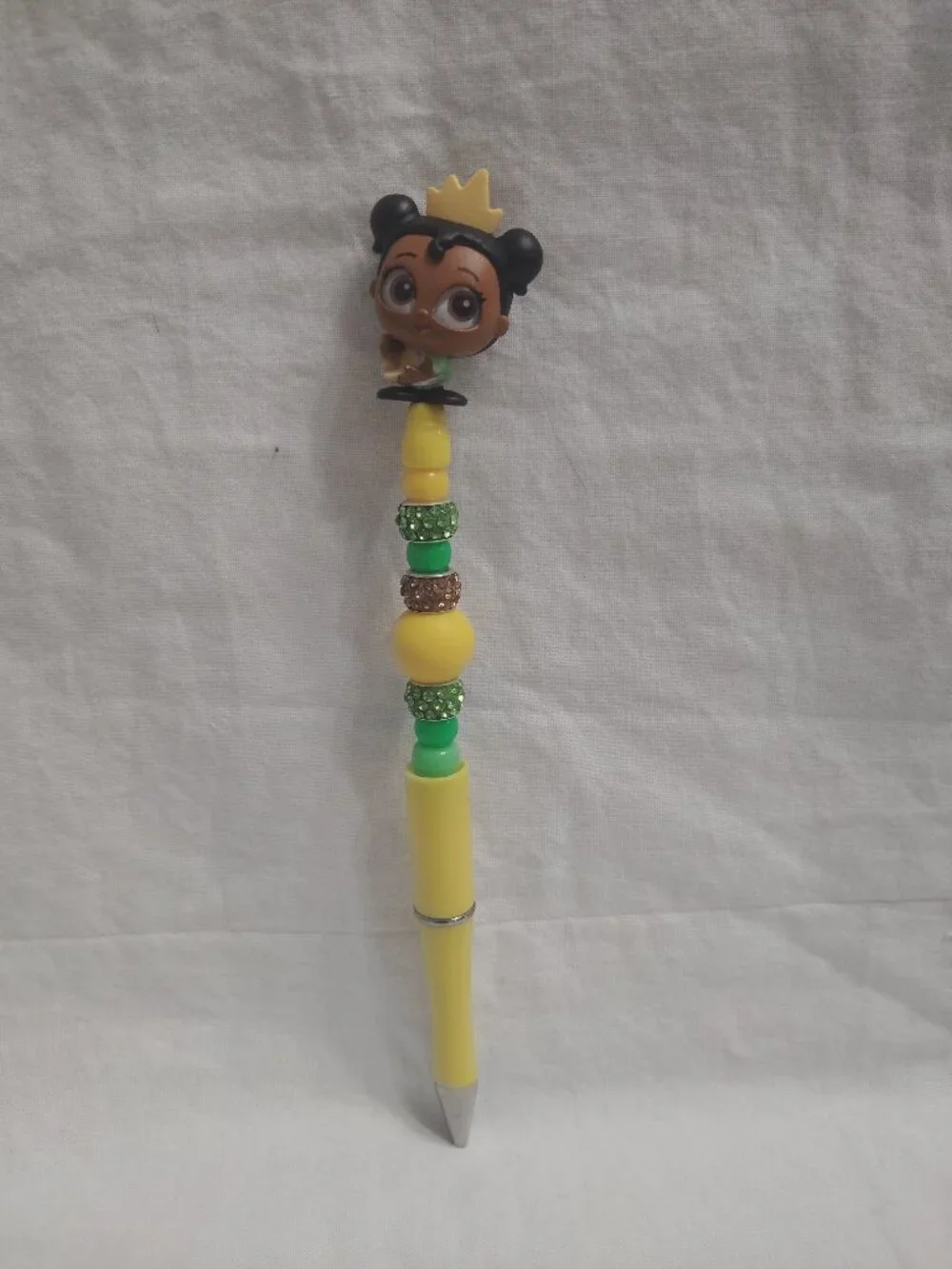 Disney Doorable Young Princess Tiana  Handmade Beaded Pen